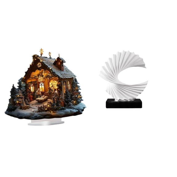 FVDPWYE Acrylic Ocean Wave Ornament Freestanding Decorative Table Decor with Base for Party Home Bookshelf Festival Bedroom Abstract Sculpture Resin Figurine for Bedroom Living Room Home