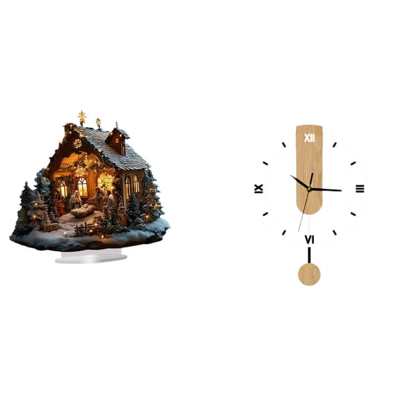 FVDPWYE Acrylic Ornament Decorative Table and Wall Clock with Roman Numerals Freestanding and Hanging Decor for Home Party Bedroom Living Room