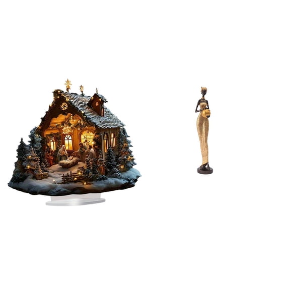 FVDPWYE Acrylic Ornament Standing Decorative Table Decor with Base for Party Home Bookshelf Festival Bedroom African Figurine Women Figure Statue Artwork Home Decor Tribal Lady Sculpture