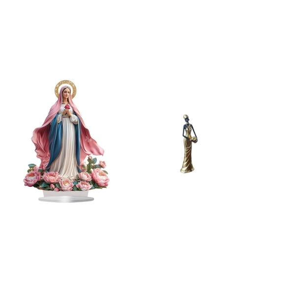 FVDPWYE Acrylic Ornament Table Decor with Base Featuring African Tribal Lady Statue Freestanding Decorative Sculpture for Home Party Festival Bedroom Hotels