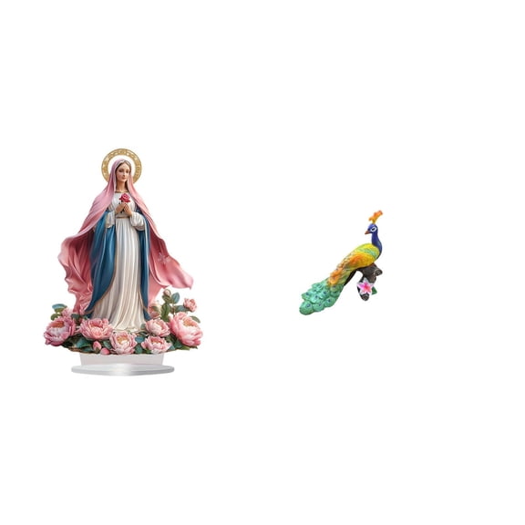 FVDPWYE Acrylic Peacock Standing Ornament Freestanding Decorative Table Decor with Base for Party Home Bookshelf Festival Bedroom Sculpture Figurine Crafts Statue Ornament for Home Decoration