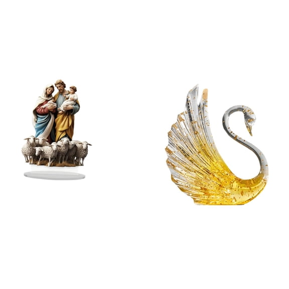 FVDPWYE Acrylic Swan Desktop Ornament Unique Resin Goose Sculpture Tabletop Home Decor Gift for Holiday Living Room Bedroom Cake Topper