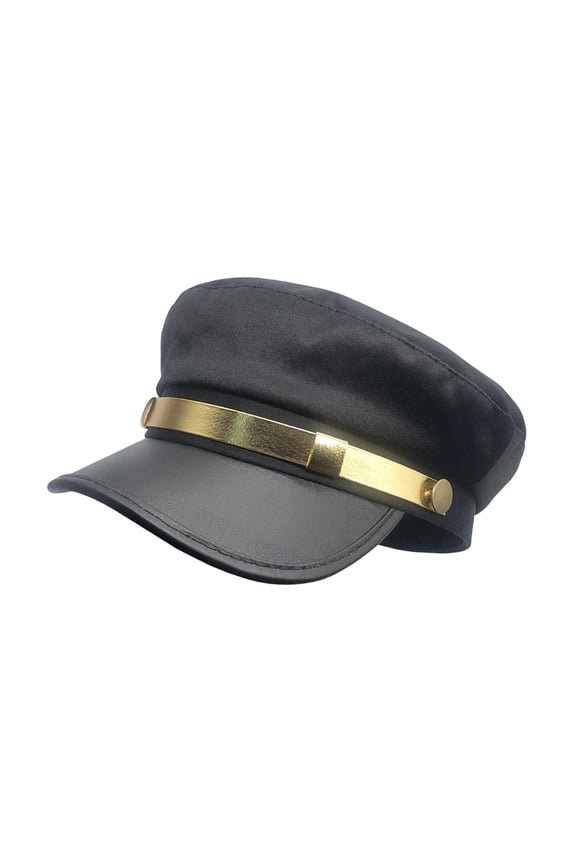 Adjustable Woolen Men Newsboy Hat Breathable Luxury Cap Casual Beret for Outdoor Gold Strap