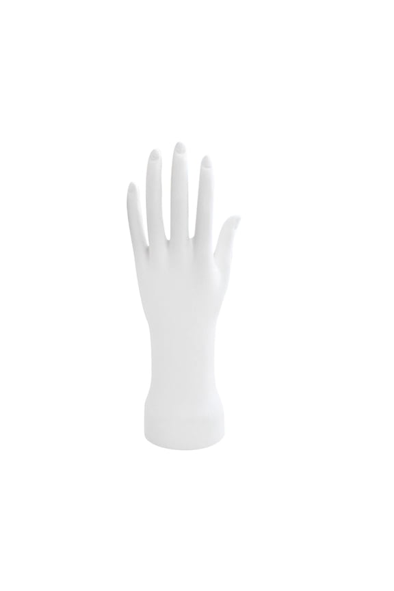 Adults Mannequin Hand Model Nails Art Training Hand Practice Hand Fake Hand Ring White Left