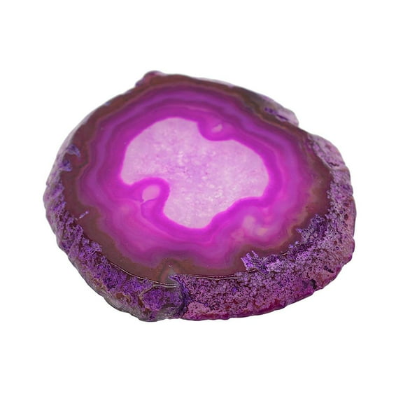 FVDPWYE Agate Slice Polished Irregular Crystal Quartz Stone for DIY Pendant Fuschia
