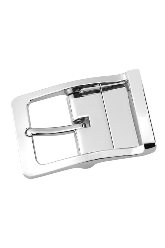 Alloy Belt Buckle Classic Belt Accessories for Leather Strap Reversible Business Silver