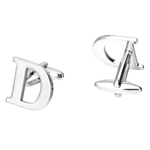 FVDPWYE Alphabet Cuff Links Brass Black English Letter Cufflinks D D