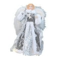thumbnail image 1 of FVDPWYE Angel Treetop Christmas Ornament Delicate Angel Figurine Christmas Tree Topper for Bedroom Xmas Tree Tabletop Cafe Home Decor Silver, 1 of 5