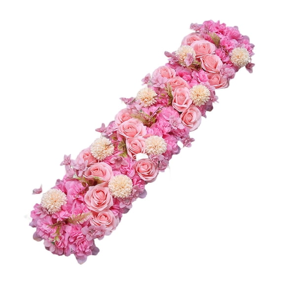 FVDPWYE Artificial Flower Panel Flower Arrangement 3D Flower Row Silk Flower for Wedding Dark Pink