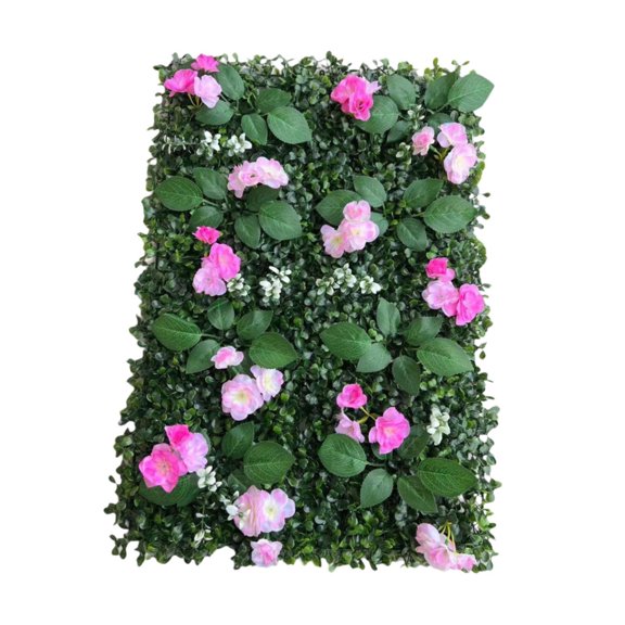 FVDPWYE Artificial Grass Wall Panel Artificial Wall Flower Artificial Plant 40x60cm with Deep Pink