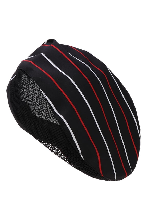 Baker Cap Cotton Bakery Hat Professional Catering Chef Cap Print Pattern 4 Types Red Stripe