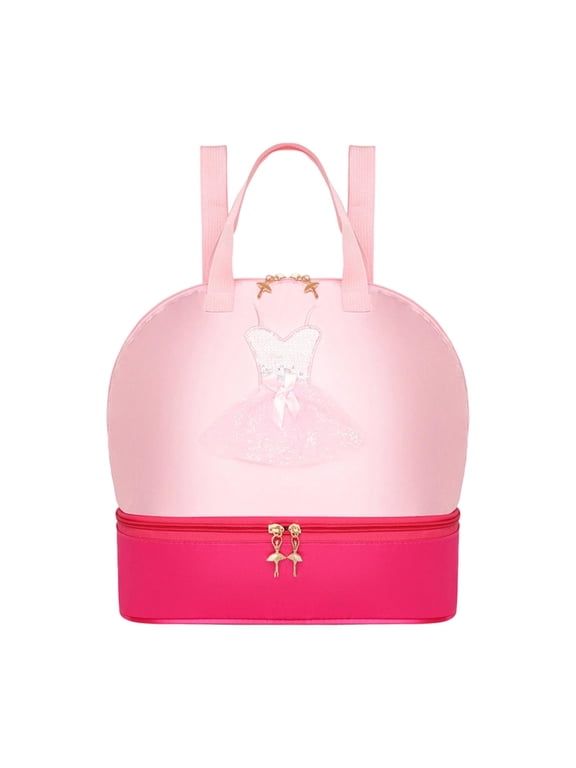 Ballet Dance Backpack Cute Ballet Dance Bag for Sports Birthday Gift Dancing Pink Rose Red