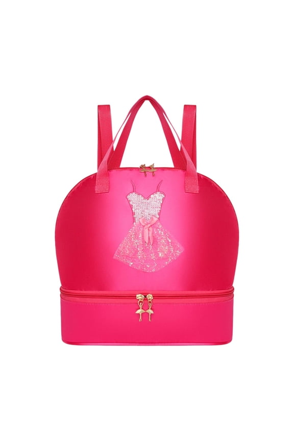 Ballet Dance Backpack Cute Ballet Dance Bag for Sports Birthday Gift Dancing Rose Red