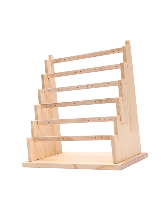 Bangle Holder Earrings Stand Rack Charms Wooden Multi Tier Jewelry Display Stand 34x20x36cm Full Flat