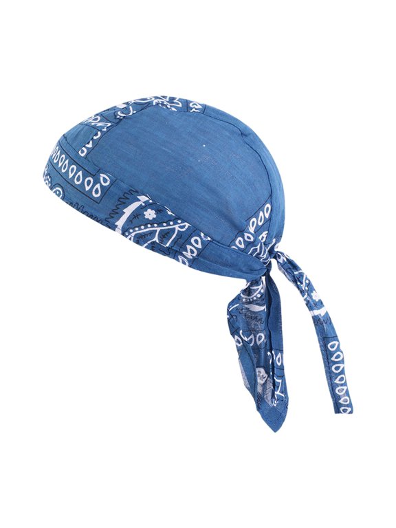 Beanie CAPS Breathable Headcloth Quick Dry Headscarf Sweat Absorbing Headband blue