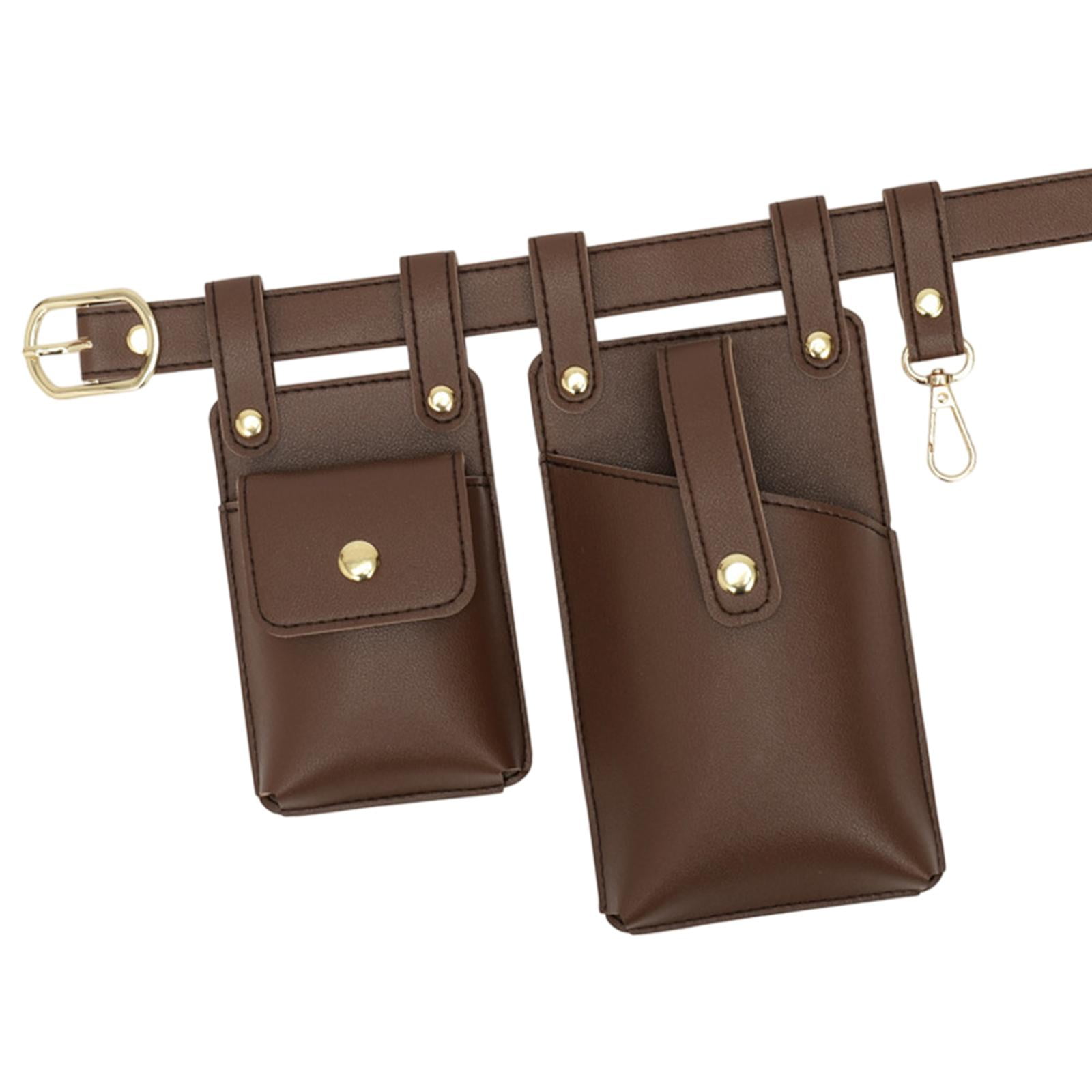 FVDPWYE Belt Pouch Sturdy Waist Organiser Belt Fashion Waterproof Comfortable Fanny Pack Dark Brown