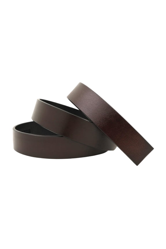 Belt Strap without Buckle Adjustable Free Jean Only 3.5cm Width Mens Replacement Brown