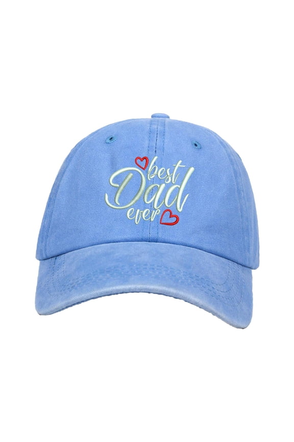 Best Dad Ever Embroidered Baseball Hat Hip Hop Cap Adjustable Father's Day Gifts Blue