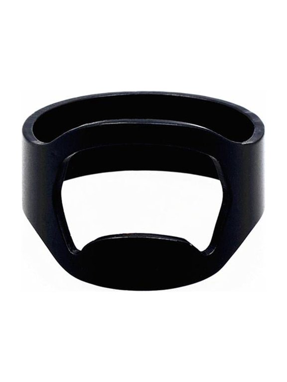 Blesiya Finger Ring Beer Bottle Opener Versatile Can Tool Ring Black