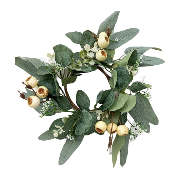 FVDPWYE Boho Candle Ring with Eucalyptus, Small Wreath for Living Room , Style C