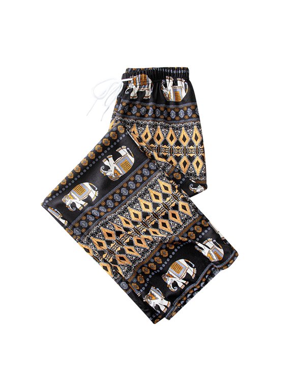 Boho Harem Pants Elephant Women Pants Thai Casual Clothing Wide Leg, Hippie Lady Orange