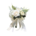 thumbnail image 1 of FVDPWYE Bridal Bouquets Artificial Silk Flowers Romantic Bridesmaid Bouquet Wedding Hand White, 1 of 9