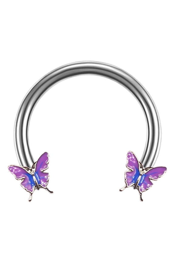 Butterfly Women Piercing Jewelry Tragus Piercing ,Earring Hoop Piercing Retainer Purple
