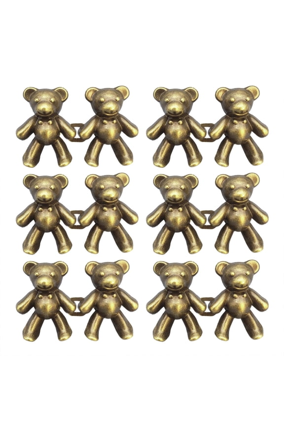 Button Pins for Jeans Detachable Cute Bear No Sewing Waistband Alloy Retractable D