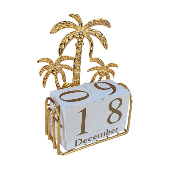 FVDPWYE Calendar Decorative Retro Style Date Display Day Month Statue Ornament Decor for