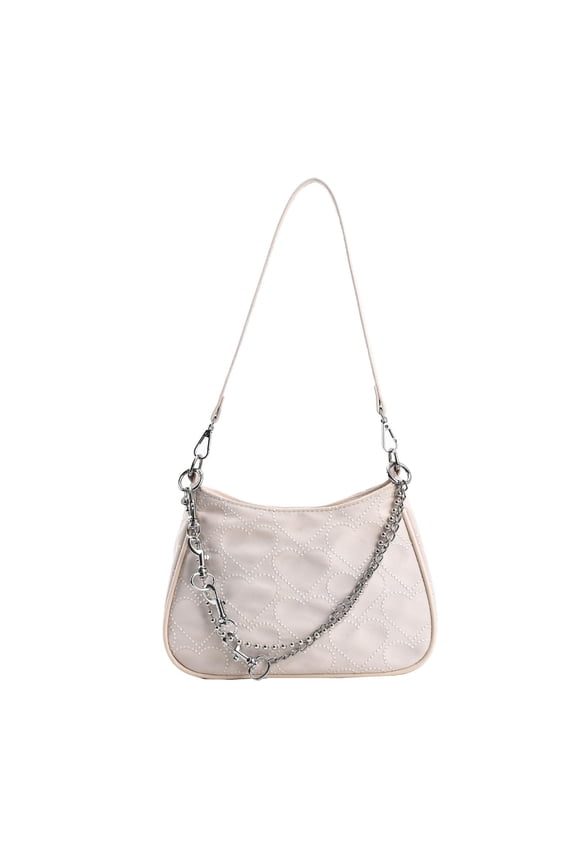 Casual Dumplings Heart Pattern Shoulder Bag Large Capacity Shoulder Bag Business White