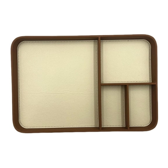 FVDPWYE Catchall Tray Multiple Partitions Sundries Gadget Case Elegant Storage Container Brown Beige