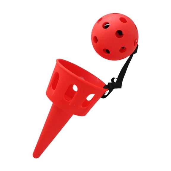 FVDPWYE Catching Ball Toy Yard Sensory Training Lawn Games Outdoor Toy for Kids 4 6 8 10 red