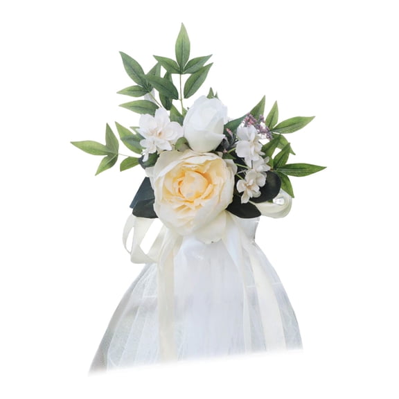 FVDPWYE Ceremony Party Chair Decor Artificial Flowers Light Yellow