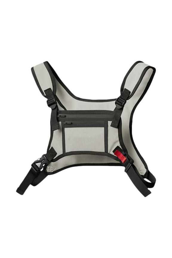 Chest Rig Bag Breathable Modern Holder Streetwear Front Pack for Fishing Walking gray