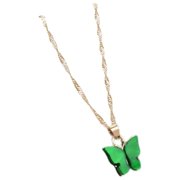 FVDPWYE Chic Butterfly Necklace Alloy Charm Simple Fashion Trendy Choker Chain for Party Green