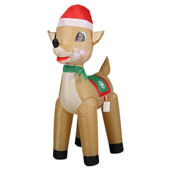 FVDPWYE Christmas Inflatable Reindeer Decor Built in LED Lights for Winter Courtyard