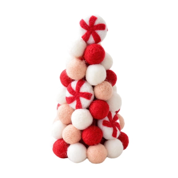 FVDPWYE Christmas Pompom Tree Tabletop Christmas Felt Christmas Gift Table Top Xmas Tree Height 24cm