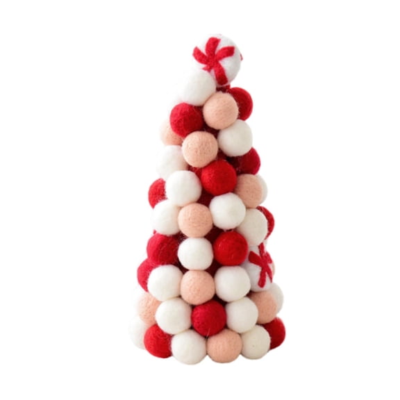 FVDPWYE Christmas Pompom Tree Tabletop Christmas Felt Christmas Gift Table Top Xmas Tree Height 30cm