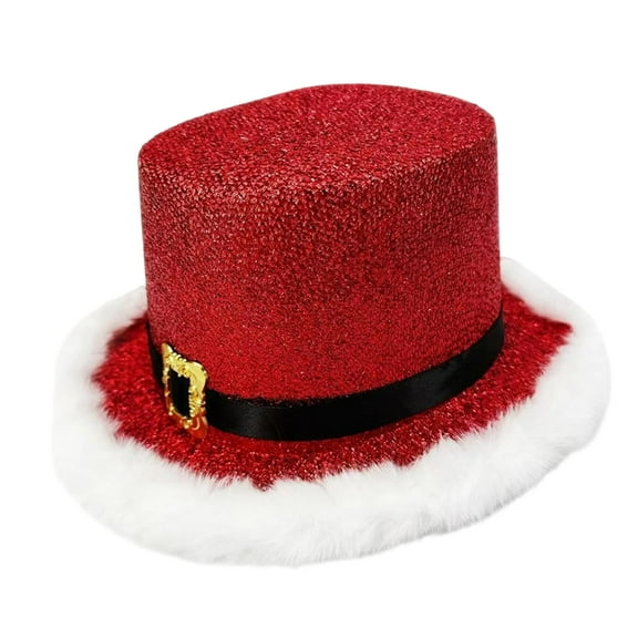 FVDPWYE Christmas Top Hat Comfortable Decor Elf Hat for Winter Cosplay Role Play Holiday Red