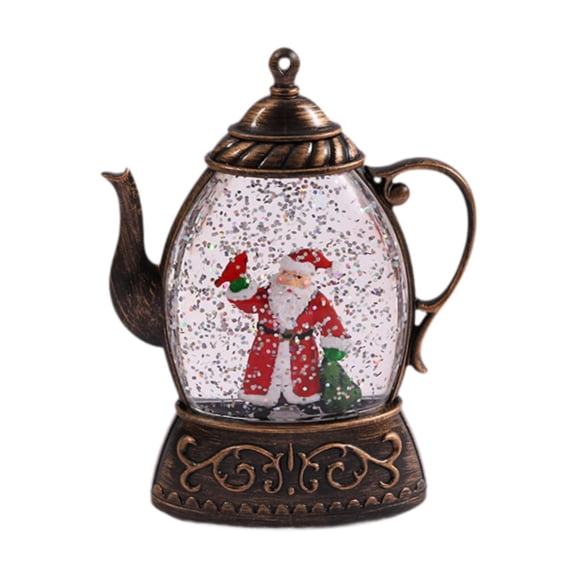 FVDPWYE Christmas Water Kettle Light Xmas Table Lamp Creative Retro Housewarming Gift Brown