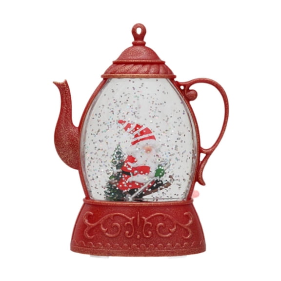 FVDPWYE Christmas Water Kettle Light Xmas Table Lamp Creative Retro Housewarming Gift Red