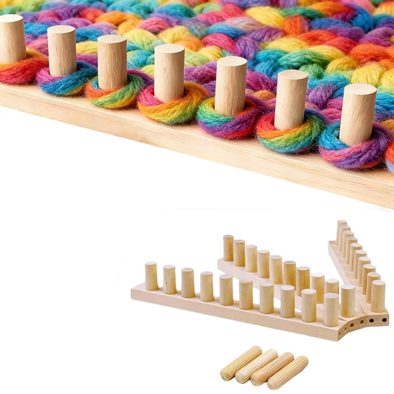 FVDPWYE Chunky Knitting Blanket Loom Wooden Peg Frame Weaving Loom Sturdy Yarn Craft