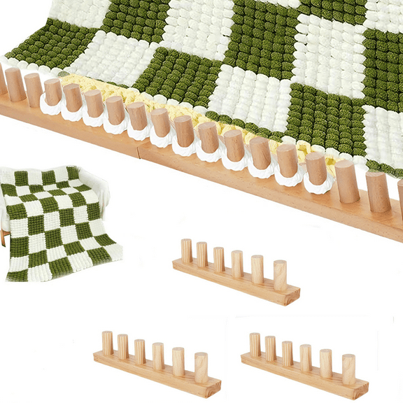 FVDPWYE Chunky Knitting Loom Gifts Beginners Yarn Craft Portable Wooden Blanket Loom 3 Piece