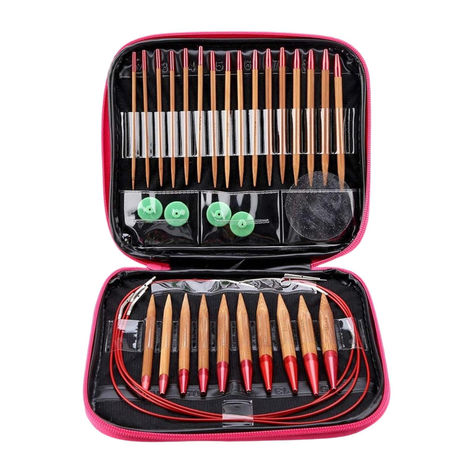 FVDPWYE Circular Knitting Needle Set, 13 Sizes, Crochet Hooks with Storage Box for Small