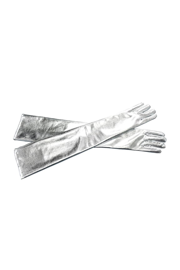 Clubwear Vintage Supply Women 53x10.5cm Clubwear Bridal Fringe Evening Glove for Silver