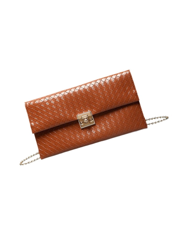 Clutch for Women Handbag Shoulder Chain Bag for Night Out Travel Dating Shopping Brown