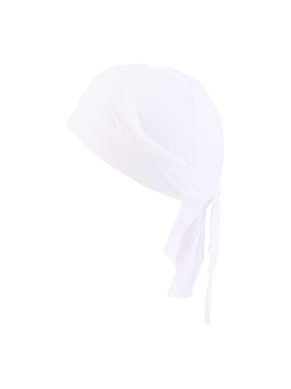 Comfortable Cotton Pirate Caps Headband Breathable Head Wrap Cycling Caps White