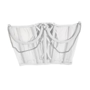 FVDPWYE Corset with Lace And Belt with Bones, Open, to Tie at The Back, Waistband, Waist White