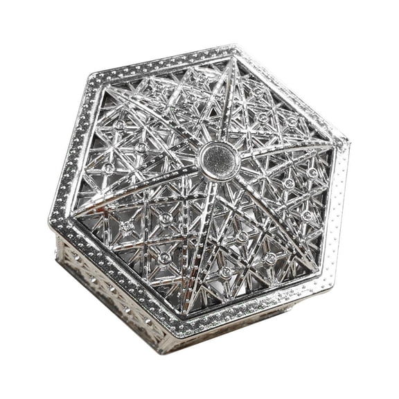 FVDPWYE Creative Hexagon Candy Box Candy Boxes Bags Decorative Hollow Jars Candy Trinket argenteous