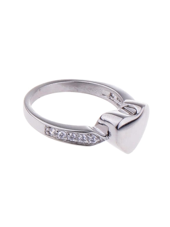 Crystal Inlay Heart Urn Ring Memorial Keepsake Jewelry Rembrance Finger Ring